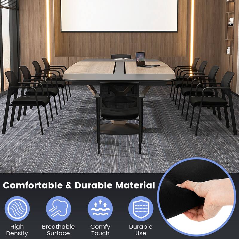 Gymax 6-Pack Office Conference Chair Set Mesh Guest Reception Stack