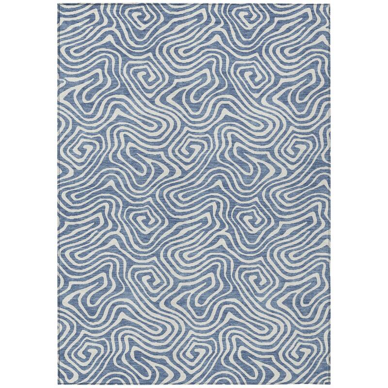 Machine Washable Indoor/ Outdoor Modern Trance Chantille Rug