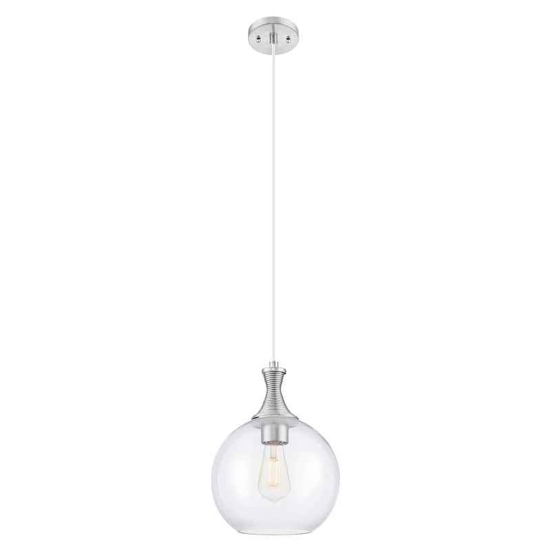 Innovations Lighting Downtown Urban - Astor - 1 Light 10" Metal Detailed Cord Hung Mini Pendant - Clear Shade/Satin Nickel