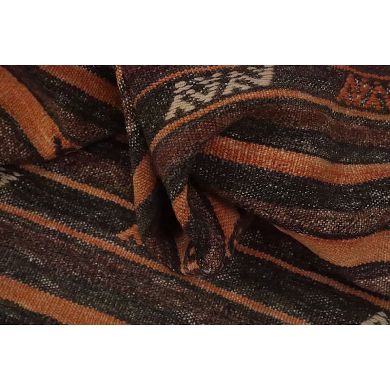 Hand Woven Oriental 100% Wool Carpet Southwestern Tribal Multi-Colored Kilim Area Rug - 8' 9'' X 6' 4''
