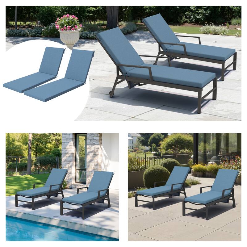 Outdoor Patio Chaise Lounge Cushion with Sunbrella