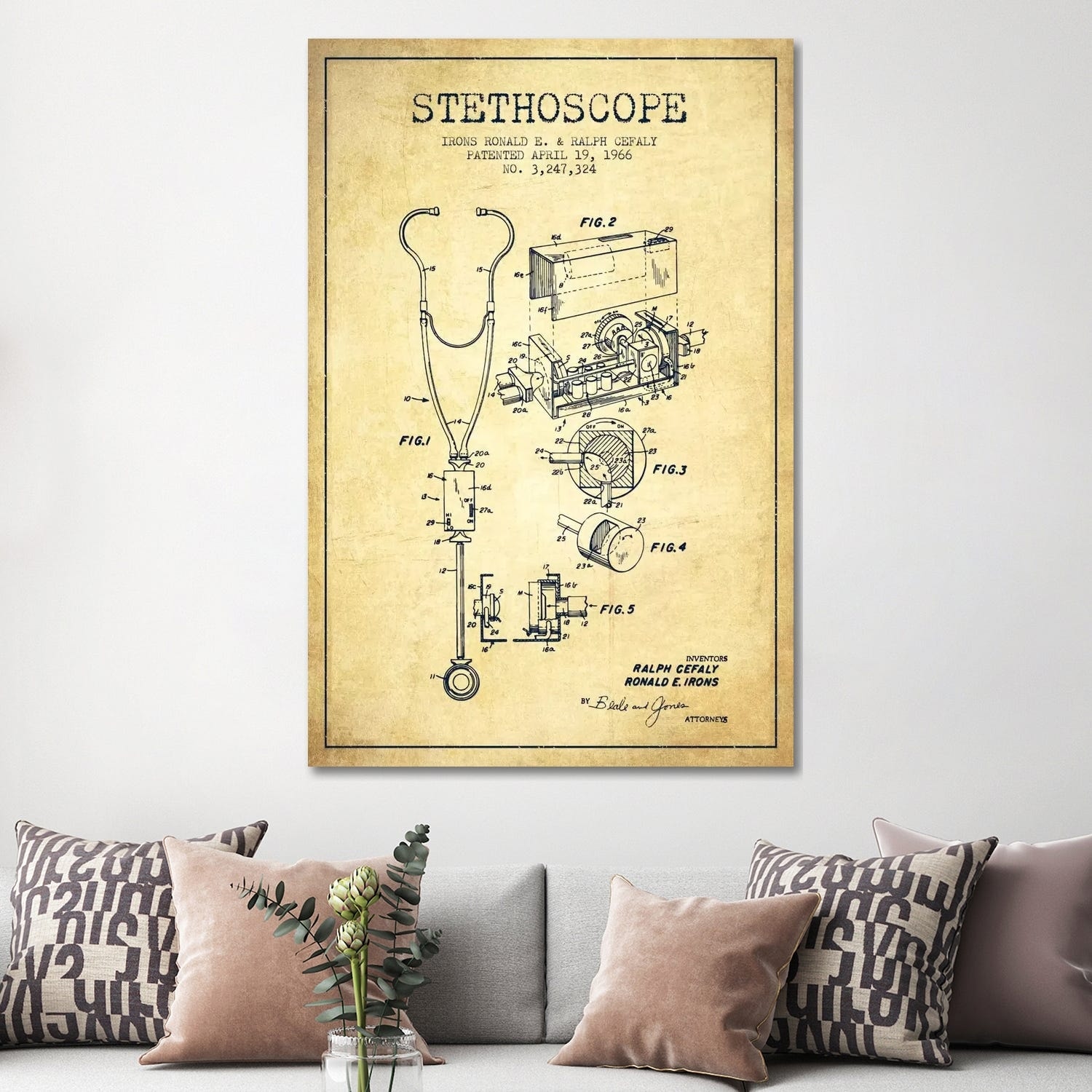 The Stethoscope Canvas Artwork by Aged Pixel