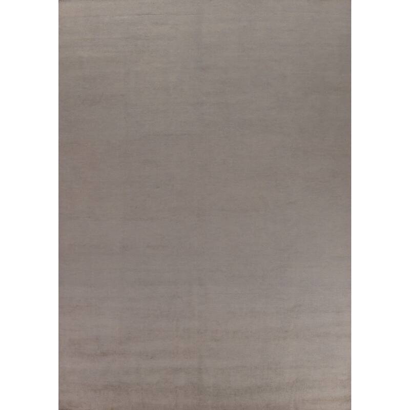 Hand Knotted Oriental 100% Wool Carpet Modern Solid Brown Gabbeh Area Rug - 13' 0'' X 10' 3''