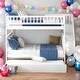 preview thumbnail 1 of 11, Unique Full over Full Bunk Bed with Trundle and Staircase,3 beds in 1 Bunk Bed,Easy Assembly,White White