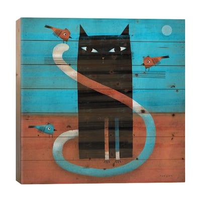 Offset Whiskers Print On Wood by Terry Runyan - Multi-Color