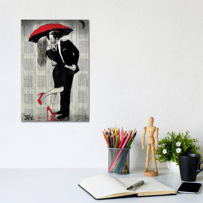 iCanvas "The Kissing Rain" by Loui Jover Canvas Print - 12x8x0.75