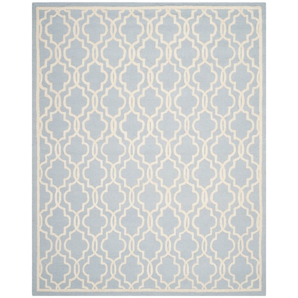 slide 30 of 193, SAFAVIEH Handmade Cambridge Kathyrn Geometric Wool Rug 12' x 18' - Light Blue/Ivory