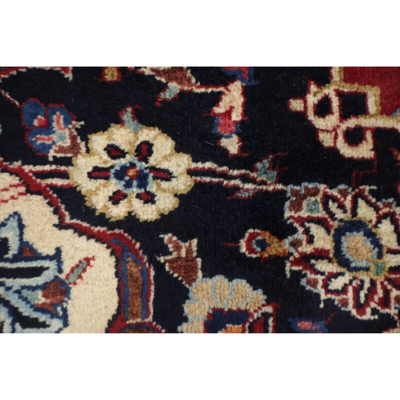 Hand Knotted Oriental 100% Wool Carpet Traditional Floral Red Kashan Area Rug - 12' 2'' X 9' 7''