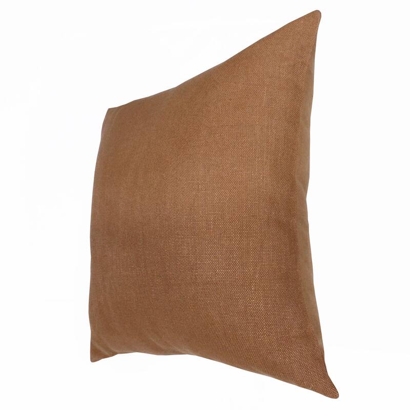 Sevita Hand-Woven Solid Linen Throw Pillow, 20" x 20"