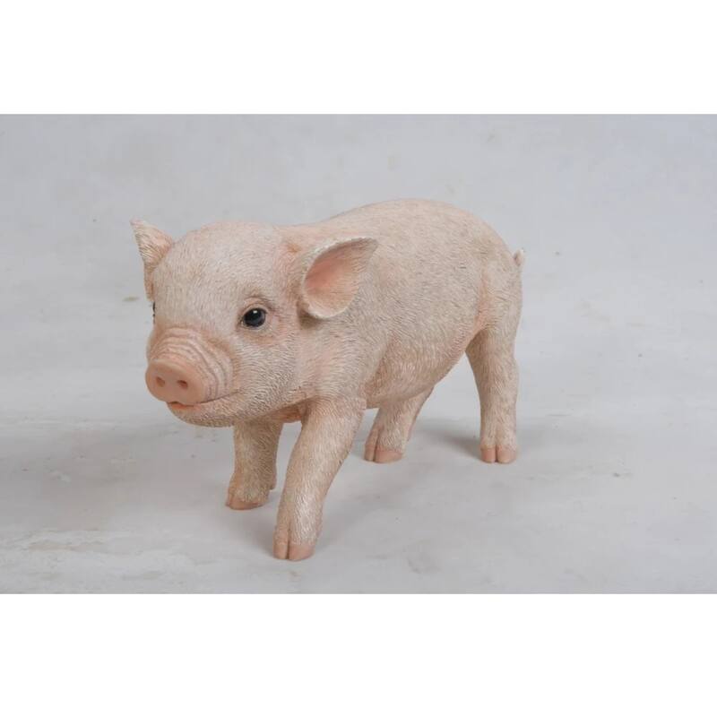 9" Standing Baby Piglet Outdoor Garden Statue