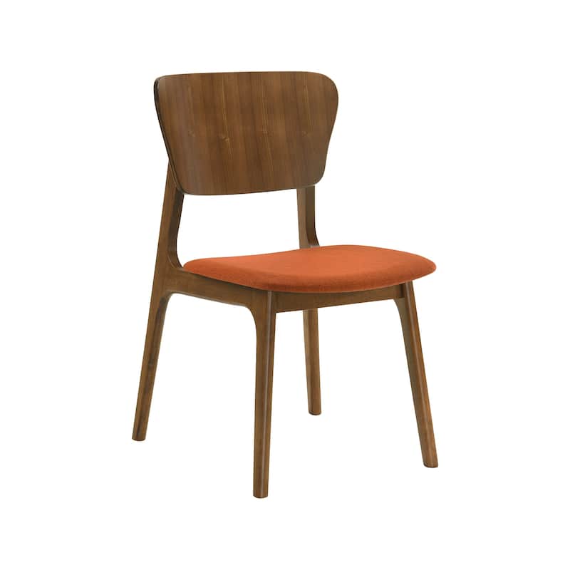 Kalia Mid-Century Modern Upholstered Wood Dining Chairs - Set of 2