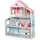 preview thumbnail 1 of 5, 3-Tier Toddler Doll House with Furniture Gift for Age 3+ - 28.34" x 9.25" x 34.25" (L x W x H)