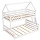 preview thumbnail 23 of 31, House Bed Design Twin over Full House Bunk Bed with Built-in Ladder,Full-length Guardrail