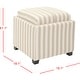 preview thumbnail 3 of 4, SAFAVIEH Broadway Single Tray Stripe Beige/Ivory Cotton Storage Ottoman