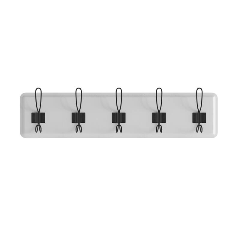 Wall Mounted Storage Rack with Upper Shelf and Storage Hooks