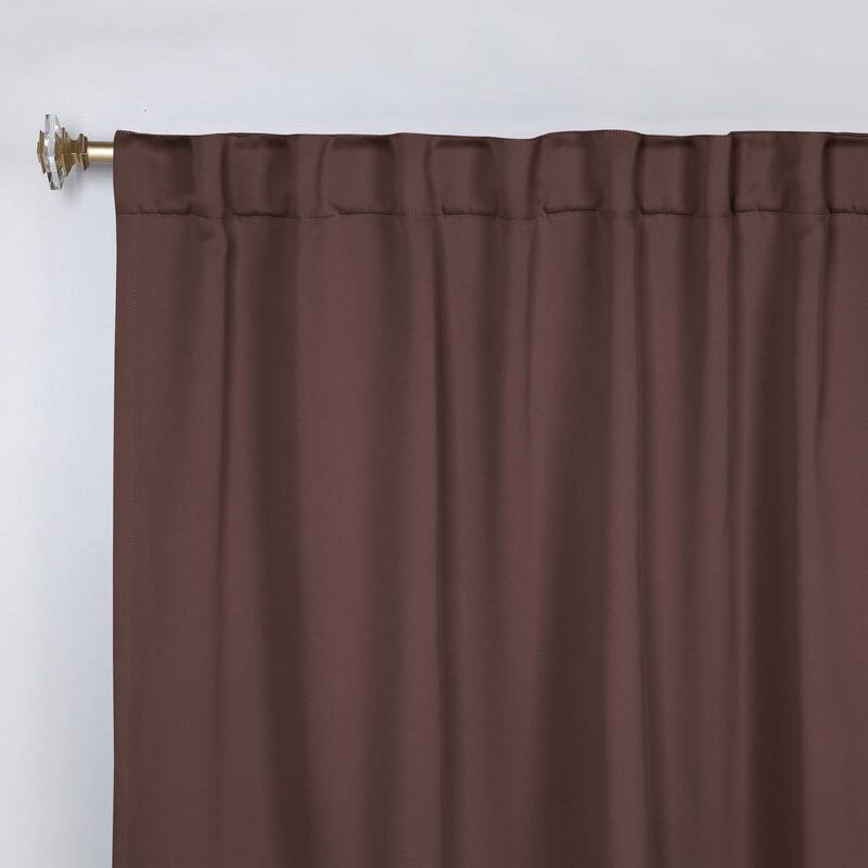 Superior Solid Machine Washable Room Darkening Curtains with Back Tabs, Set of 2
