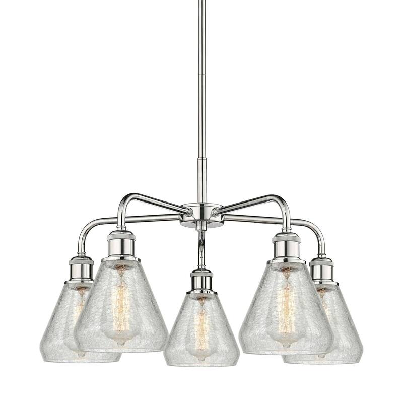 Innovations Lighting 516-5CR-15-24 Conesus Chandelier Conesus 5 Light - Polished Chrome / Clear Crackle