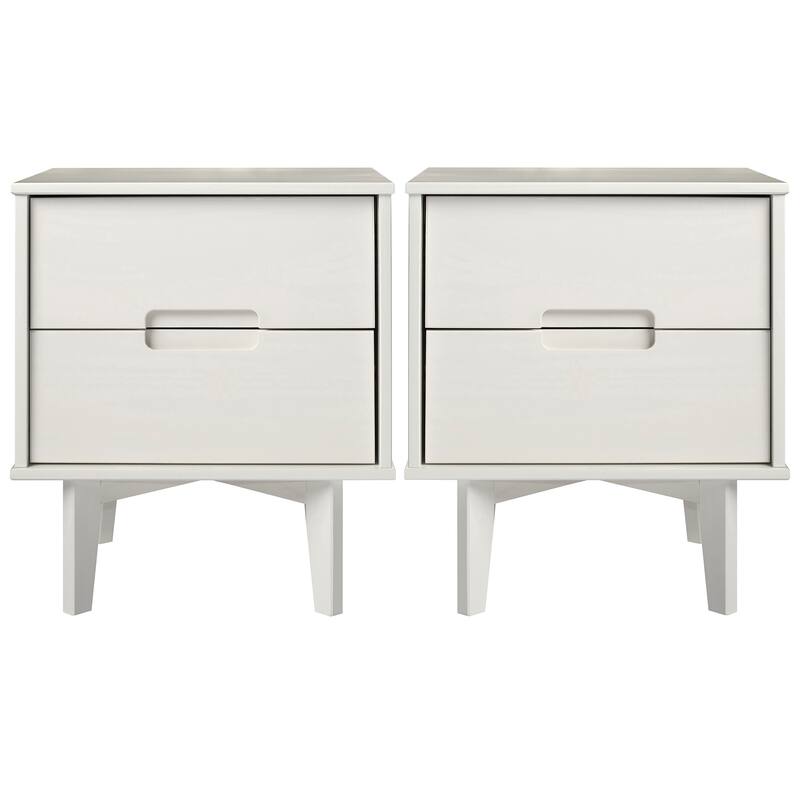 Middlebrook Mid-Century Solid Wood 2-Drawer Nightstand, Set of 2