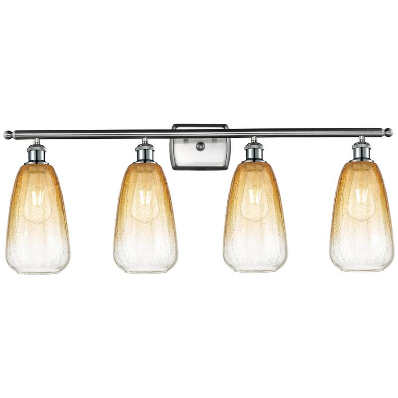 Innovations Lighting Endless Possibilities Ballston - Brookhaven Almond - 4 Light 36" Bath Vanity Light - Amber/Brushed Satin Nickel