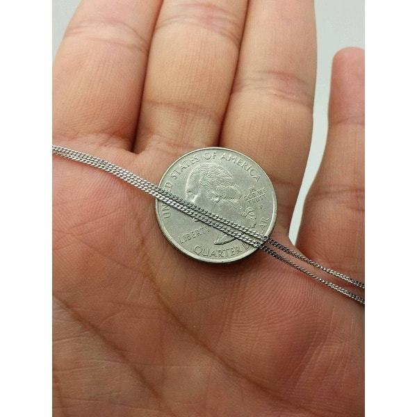 Solid 10K White Gold 1mm Cable Chain Solid 10K White Gold 1mm Cable Chain