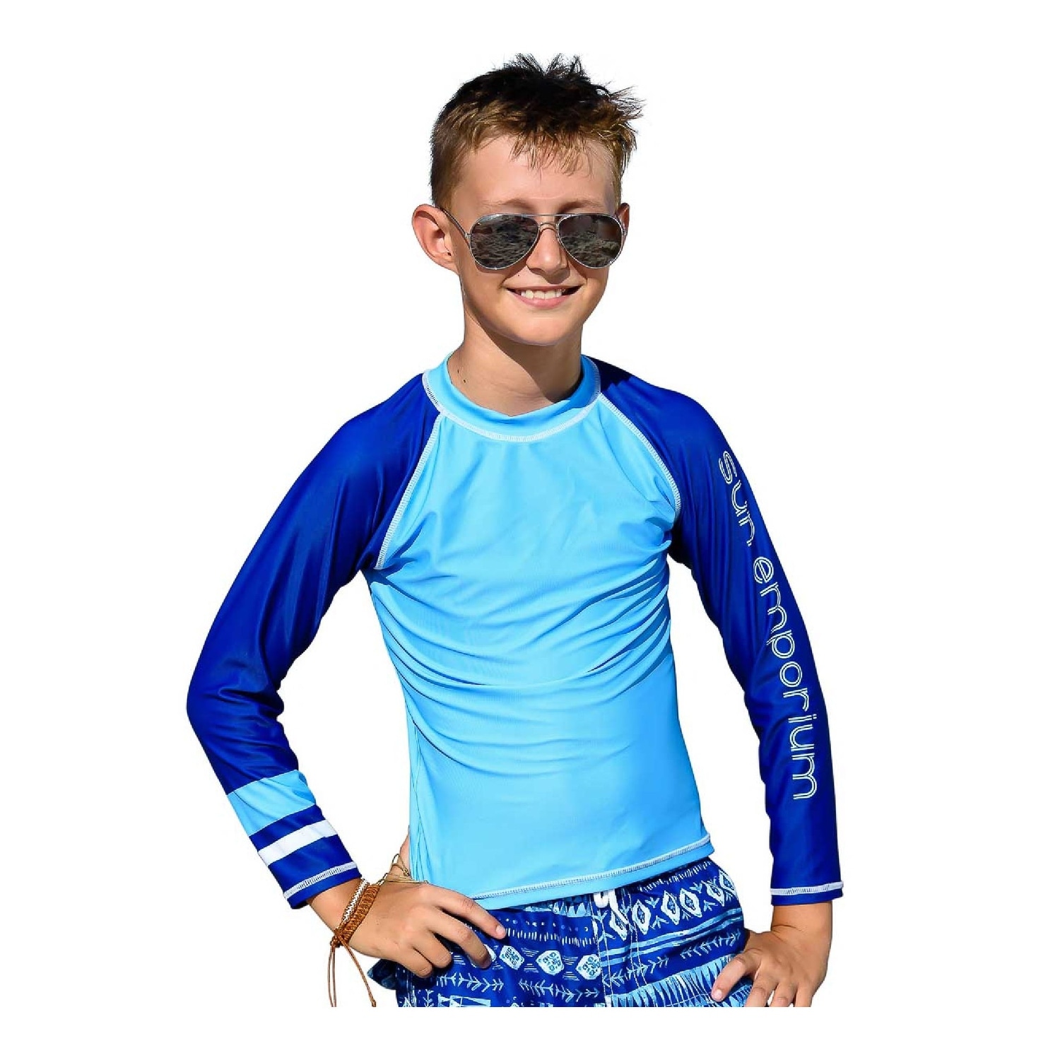 boys navy blue rash guard