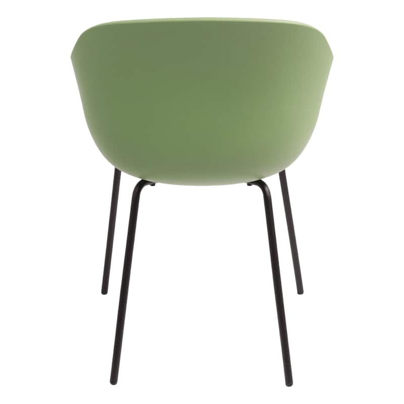 Furnish Theory Curve-K ML Indoor/Outdoor Dining Armchairs Arm Chairs w Polypropylene Shell & Powder-Coated Steel Legs (Set of 2)