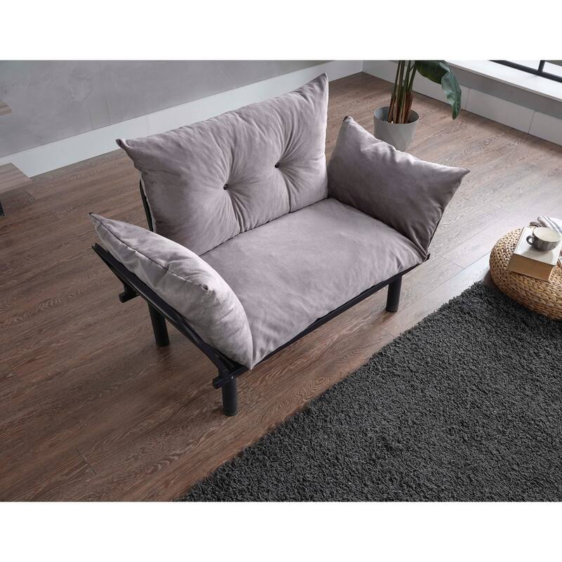 Sona Futon Love Seat ,Frame collapsible - Gray