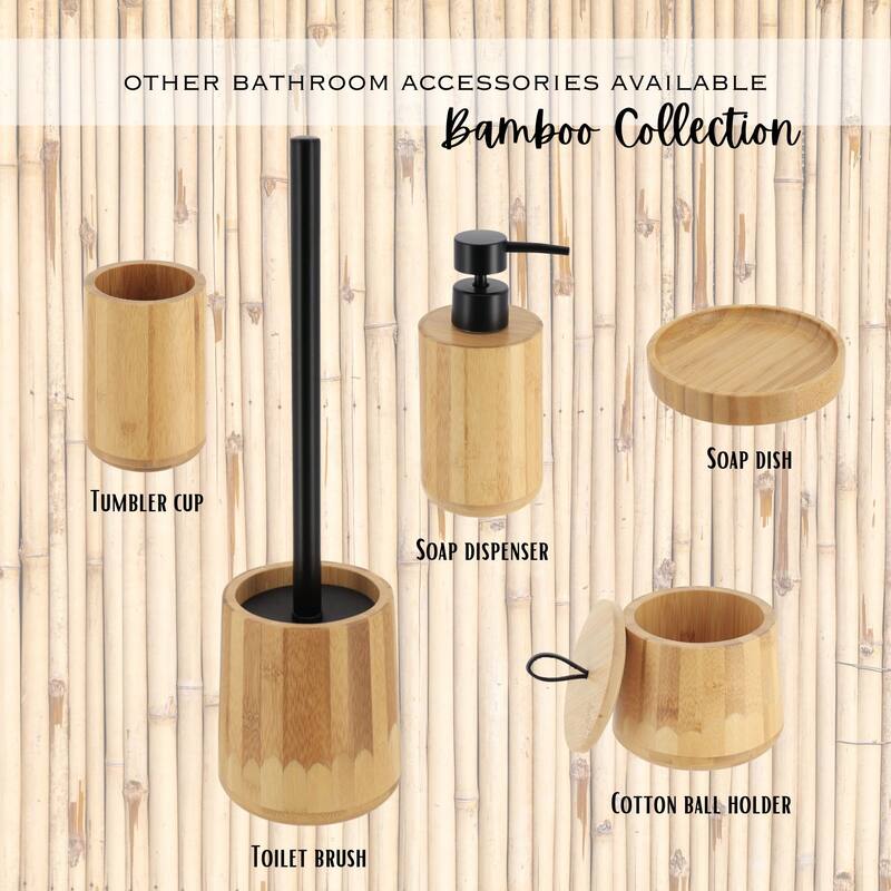 5-Piece Bathroom Accessory Set Bamboo Natural Decor