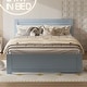 preview thumbnail 30 of 34, Twin/Full Size Platform Bed,Wooden Storage Bed Frame,Nosie Free