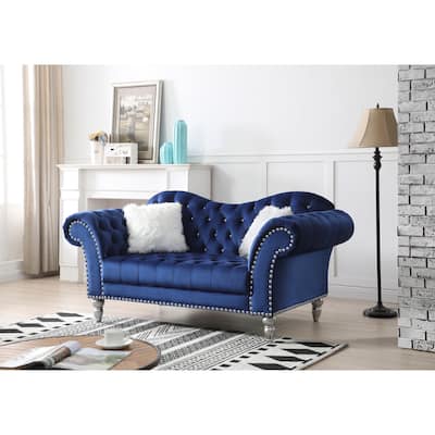 Elegant Traditional Blue Loveseat For Two