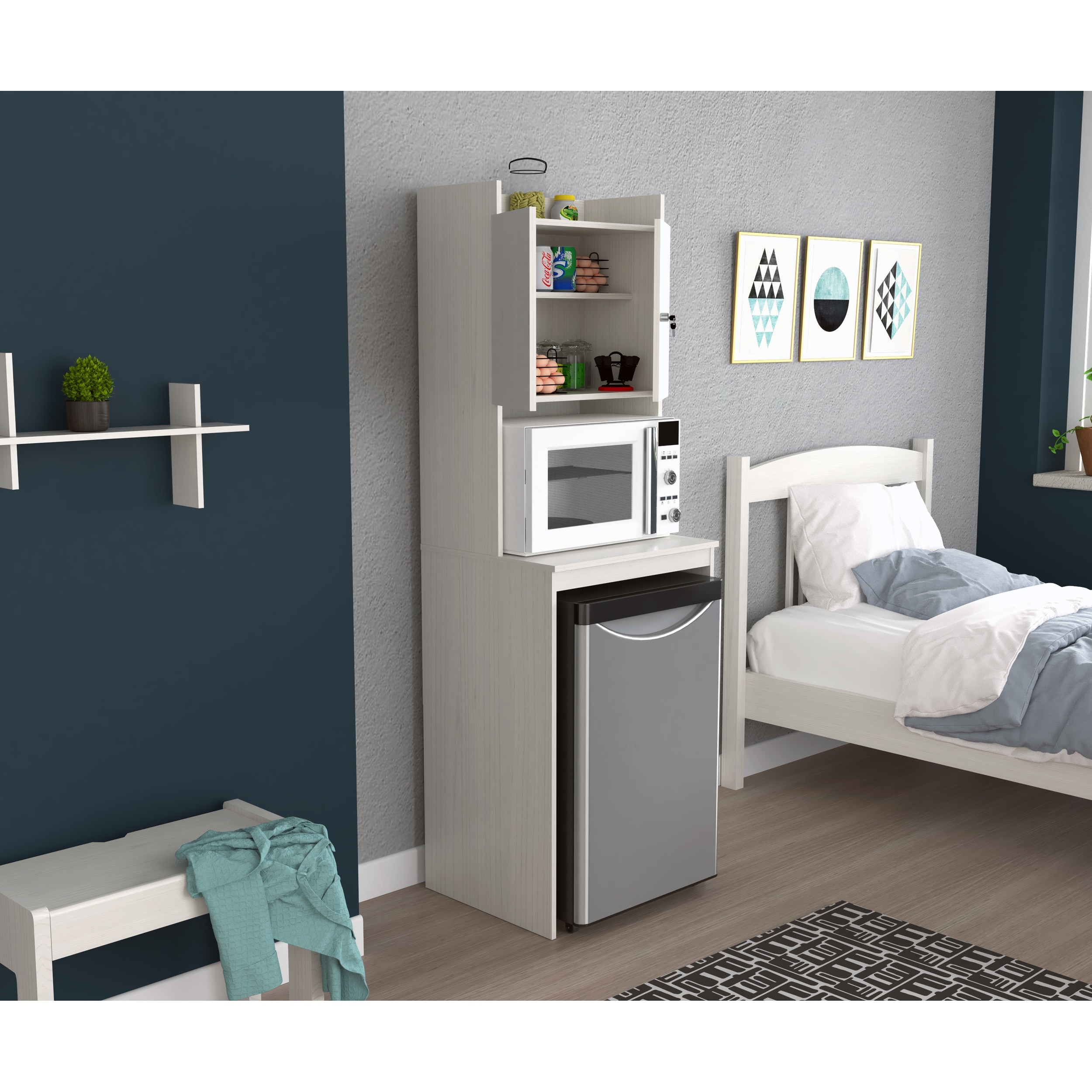 MINI FRIDGE STORAGE Cabinet Microwave Dorm Cart Space Saver Kitchen  Refrigerator $137.49 - PicClick