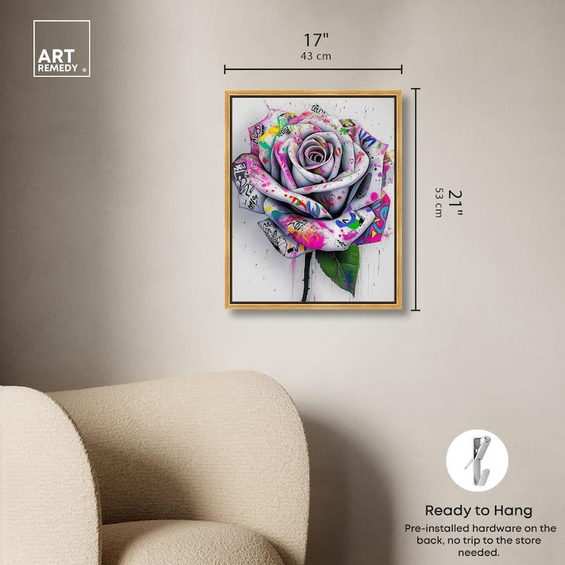 Graffiti Rose Canvas by Art Remedy