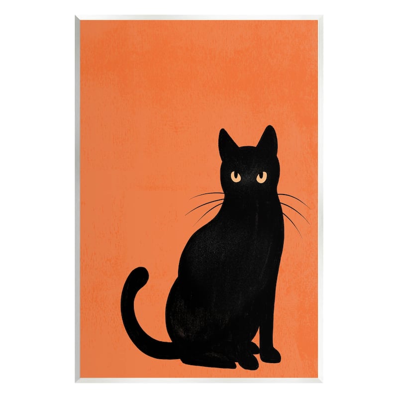 Stupell Bold Black Cat Silhouette Wall Plaque Art, Design by Jo Taylor - 10 x 15