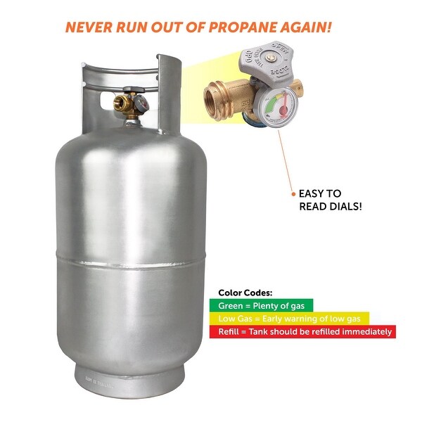 Flame King 30LB Aluminum Propane Tank Cylinder with Gauge & OPD