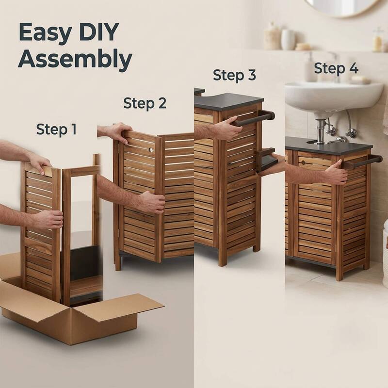 Under Sink Cabinet with U-Shaped Cut-Out with Towel Holder - 27"L x 12"W x 27 5/8"H