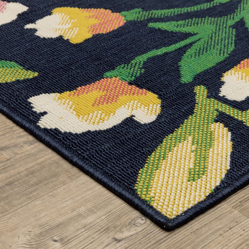 Harlowe Floral Garden Navy/ Multi Area Rug
