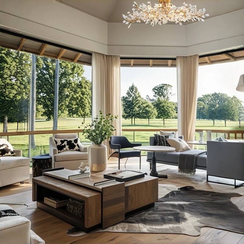 Aureflor 8-Light Antique Gold Foil Crystal Floral Chandelier Semi-flush Mount Ceiling Light - Antique Gold - 31.9" Dia.x9.4"H