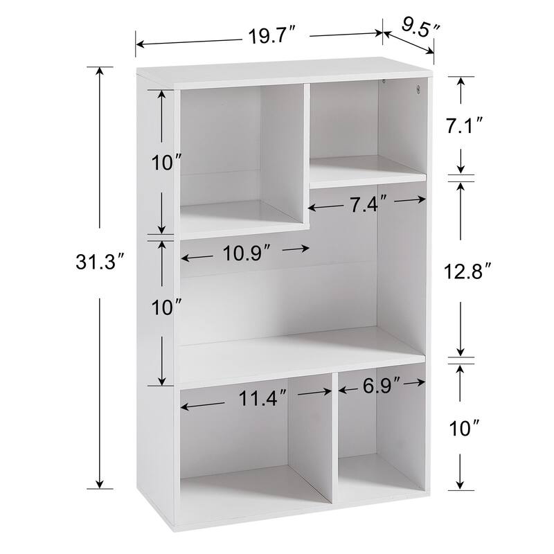 4 Tier Bookshelf, Set of 2 Tall Bookcase Shelf Storage Organizer, Modern Book Shelf for Bedroom, Living Room and Home Office