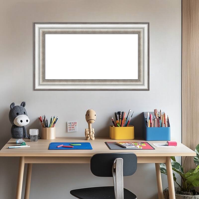Amanti Art Salon Silver Framed Dry Erase Magnetic Board