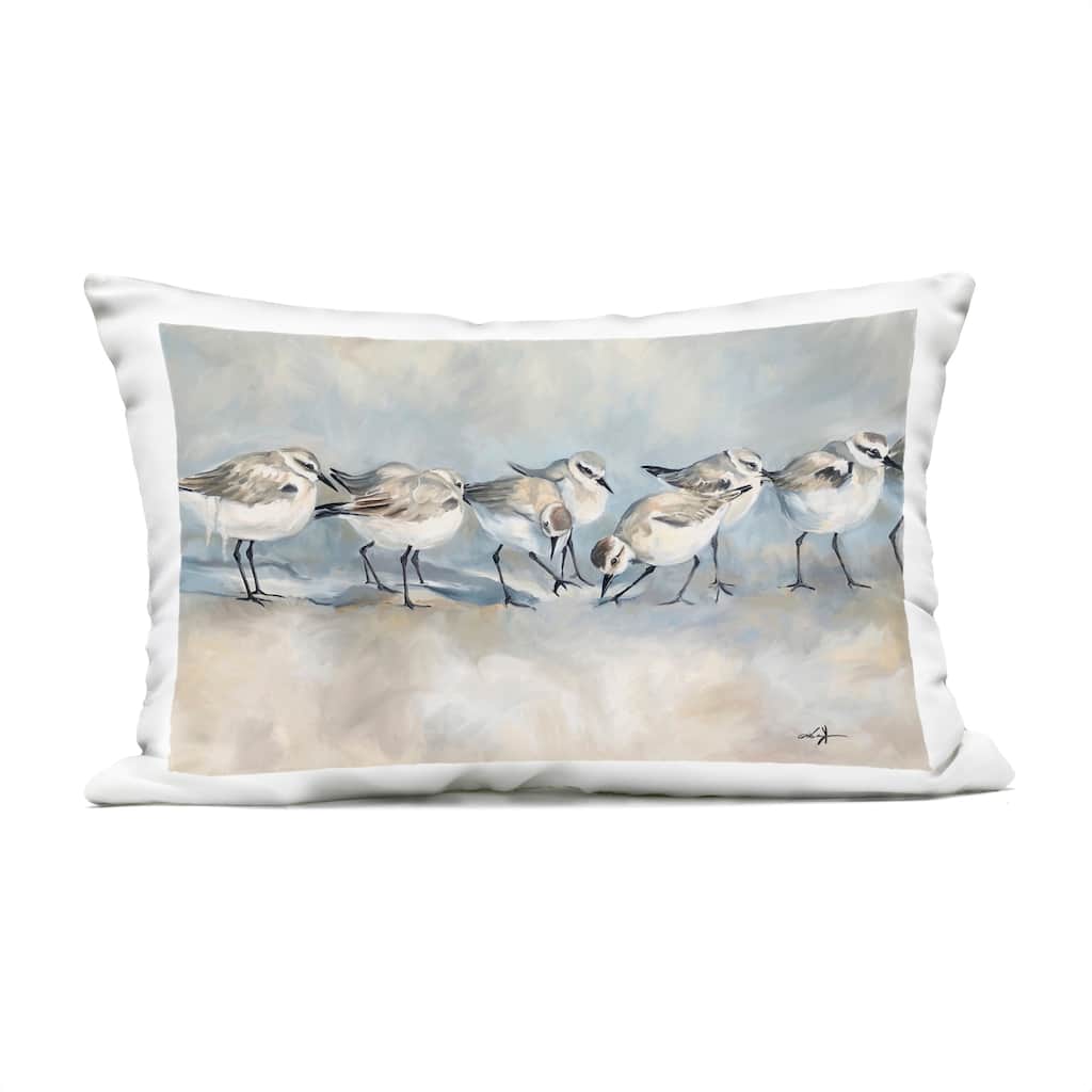 Stupell Sandpiper Birds Mirage Printed Outdoor Throw Pillow Design by Ramona Murdock