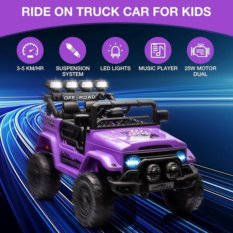 12V Kids Ride On Truck Car for Ages 3-8 Years Best Gift