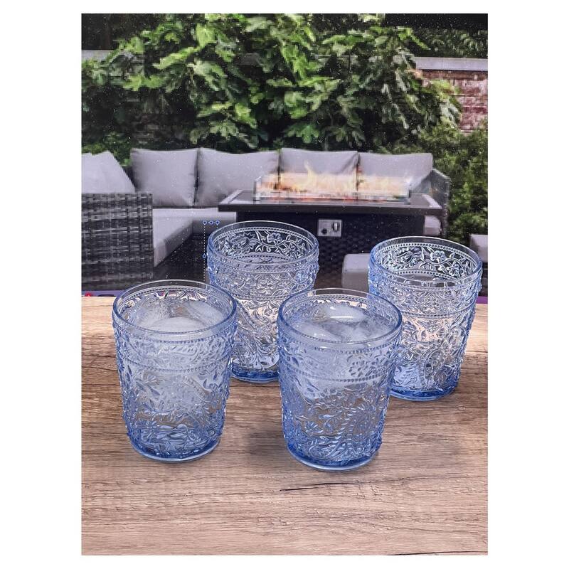 Paisley Acrylic Glasses Drinking Set of 4
