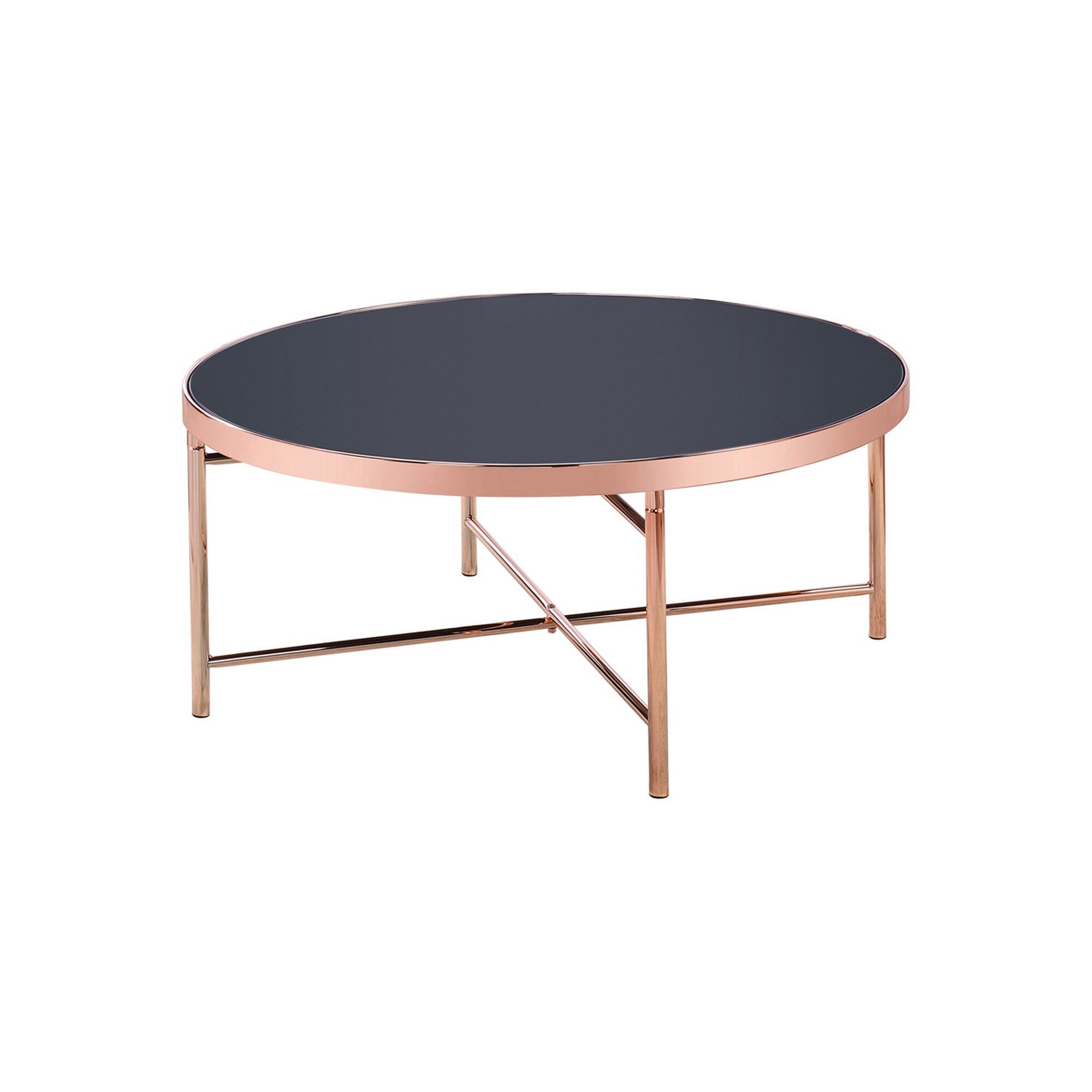 Contemporary Metal Frame Round Coffee Table With Glass Top Black And Gold On Sale Overstock 31315733 They are an item that can effortlessly add a unique style and convenience. contemporary metal frame round coffee table with glass top black and gold