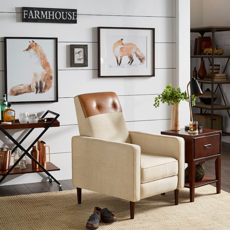Leo Two-tone Push-back Recliner Chair by iNSPIRE Q Classic