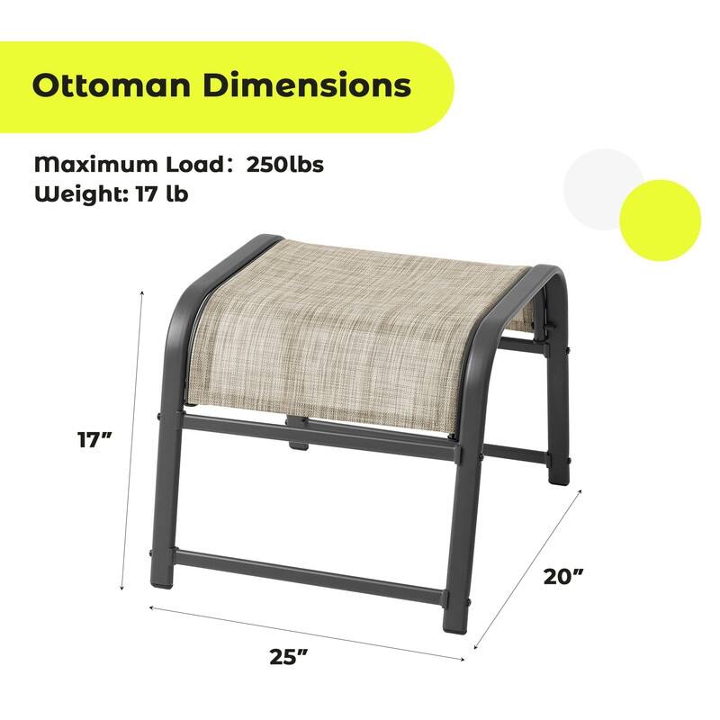 Steel-Framed Fabric Footstool – Versatile Indoor/Outdoor Footrest & Seat