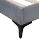 preview thumbnail 11 of 10, Grey Twin Size Upholstered Platform Bed with Cloud-Shaped Headboard Wooden Bed Frame No Box Spring Required Easy Assembly