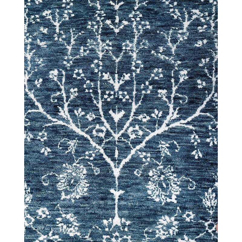 Ikat One-of-a-Kind Hand-Knotted Area Rug, Blue - 8' 1" x 10' 2"