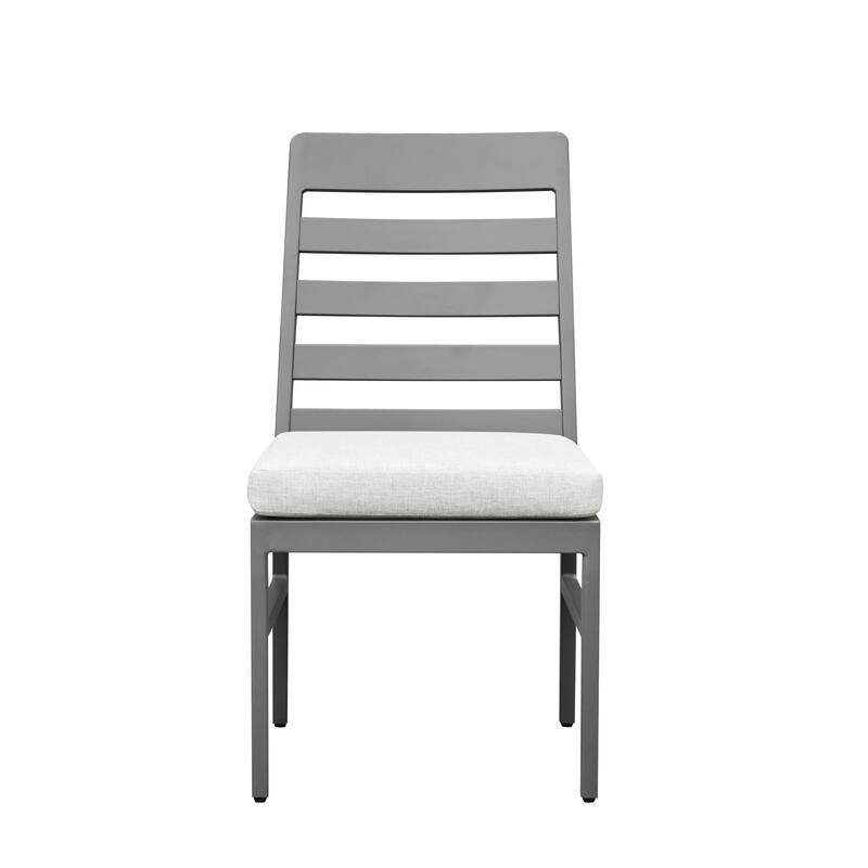 Navarro Outdoor Aluminum Dining Chair, Mocha (Set of 2)