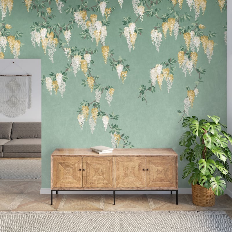 Wisteria Green Wall Mural