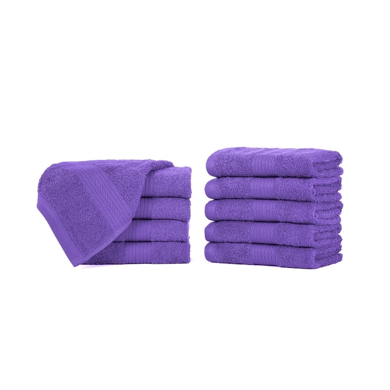 Luxurious Cotton 600GSM Soft Wash Cloths 12X12 Inch by Ample Decor - 10 Pcs